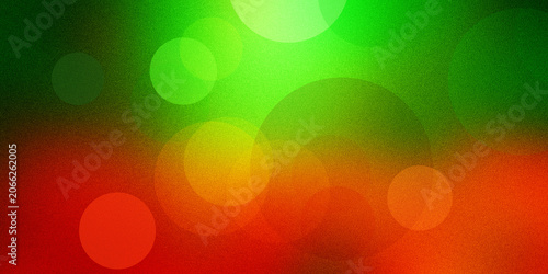 Fotografía Abstract background with bright circular bokeh patterns and green red gradient color scheme showing soft artistic light blur