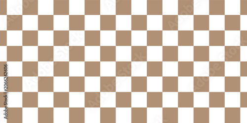 Fotografi All over seamless repeat pattern with hand drawn warm natural tan and white checker