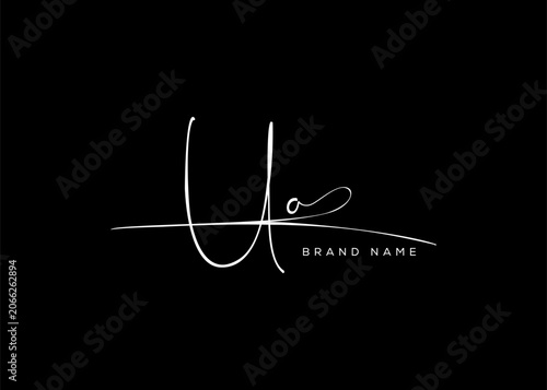 UO letter beauty cursive handwriting logo. vector logo| abstract logo| minimalist logo| brand identity| calligraphy design.