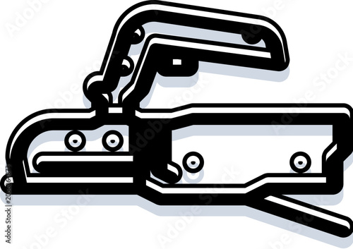 Vászonkép Trailer coupler icon with a bold outline style, representing a vital mechanical