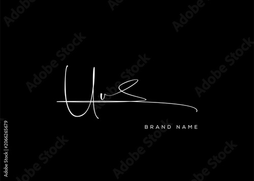 UU letter beauty cursive handwriting logo. vector logo| abstract logo| minimalist logo| brand identity| calligraphy design.