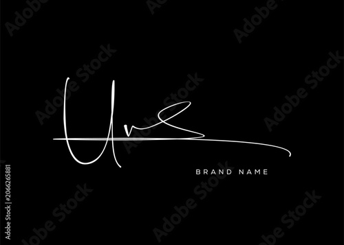 UV letter beauty cursive handwriting logo. vector logo| abstract logo| minimalist logo| brand identity| calligraphy design.