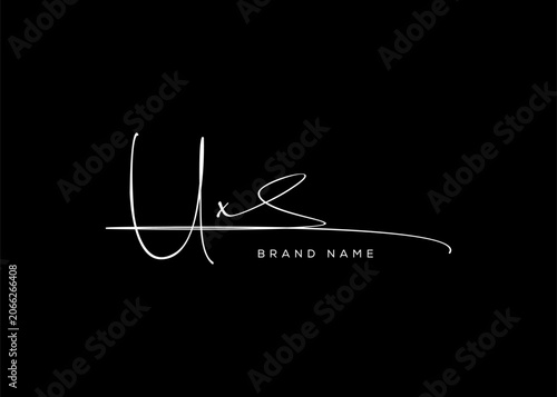 UX letter beauty cursive handwriting logo. vector logo| abstract logo| minimalist logo| brand identity| calligraphy design.
