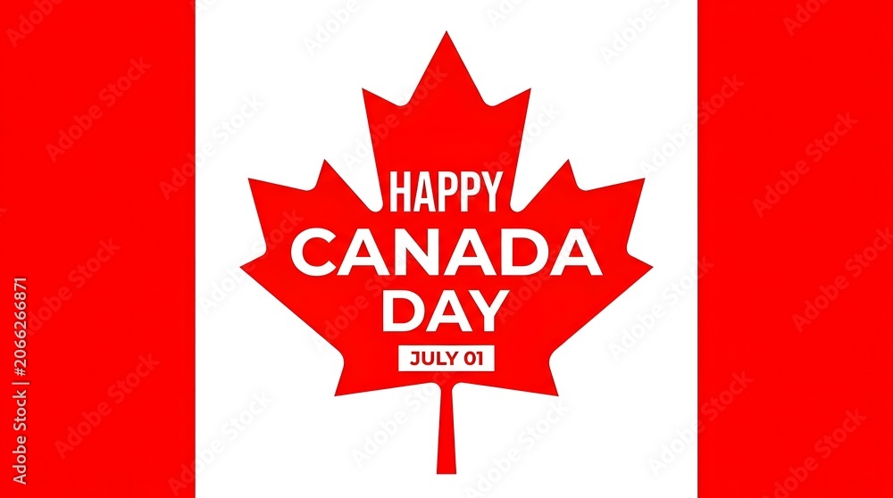 Fototapeta premium Happy canada day celebration graphic