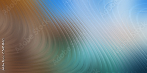 Fotografie Abstract background with flowing curves in earthy tones transitioning to vibrant blue and green shades