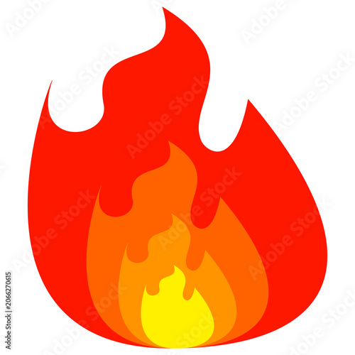 Obraz na płótnie flame illustration, burning fire vector in flat style.
