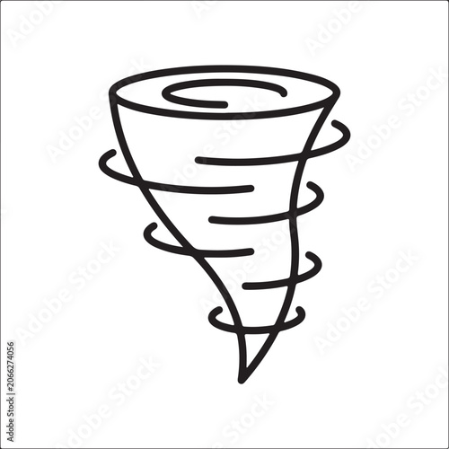 Tornado Funnel Icon Wind Lines Outline Vector Weather Symbol