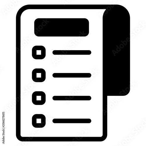 Obraz na płótnie Icon of checklist document with bullet points and lines
