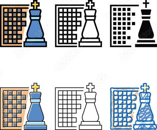 Фотография chess geek color stylized icon vector