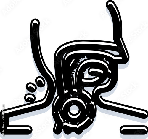 Quadro em tela Gastroenterologist illustration featuring abstract rendering of person looking a