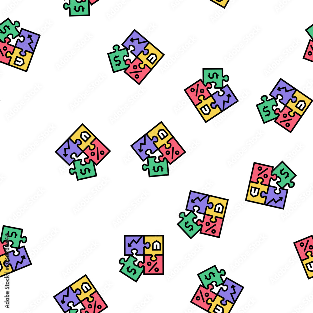 Naklejka premium puzzle for create business vector seamless pattern puzzle for create business sign illustration