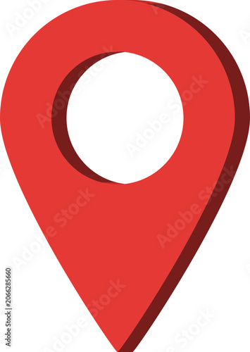 Red Map Marker Icon with Shadow