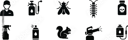 Photos Pest Control Service Glyph Icon Set