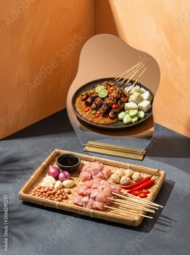 Chicken Satay Ingredients and Dish