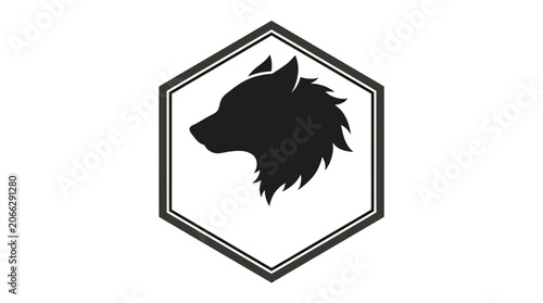 Black silhouette of a dog head.