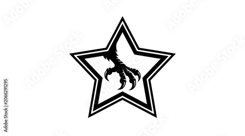 Black star with eagle logo symbol.