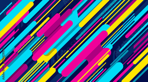 Dynamic Abstract Background with Diagonal Stripes and Rounded Shapes in Blue
