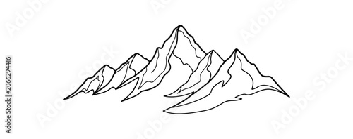 Black and white mountains illustration