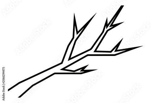 Black and white stylized branch graphic