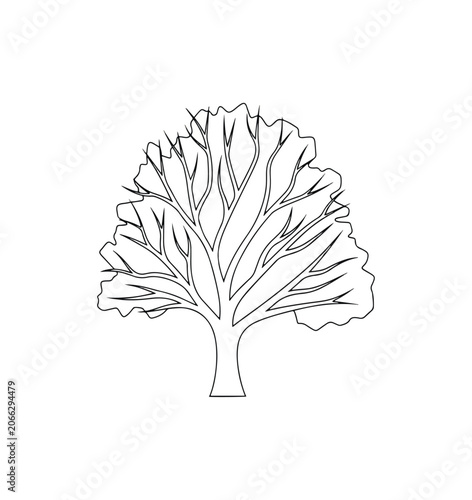 Black and white tree silhouette graphic