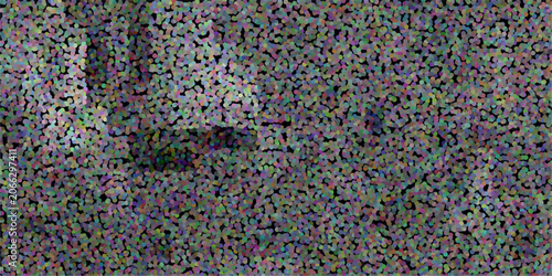 Foto Colorful pointillist abstract background with a dark base and vibrant scattered
