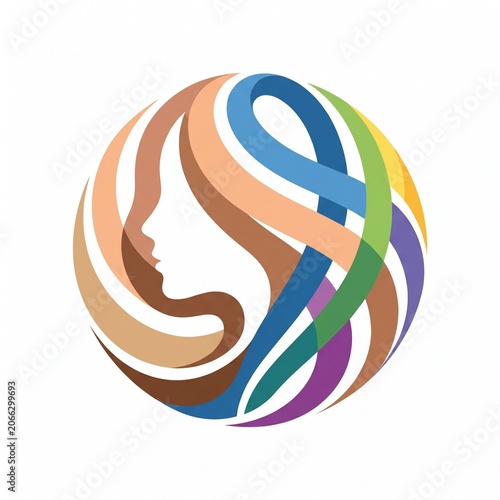 Diversity and inclusion symbol with colorful human face.