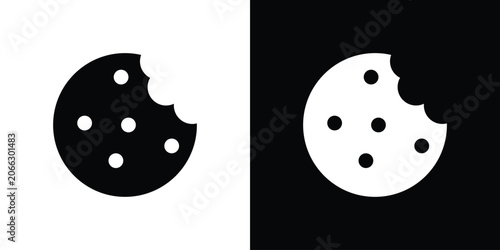 Cookie icon elements in flat style for projects