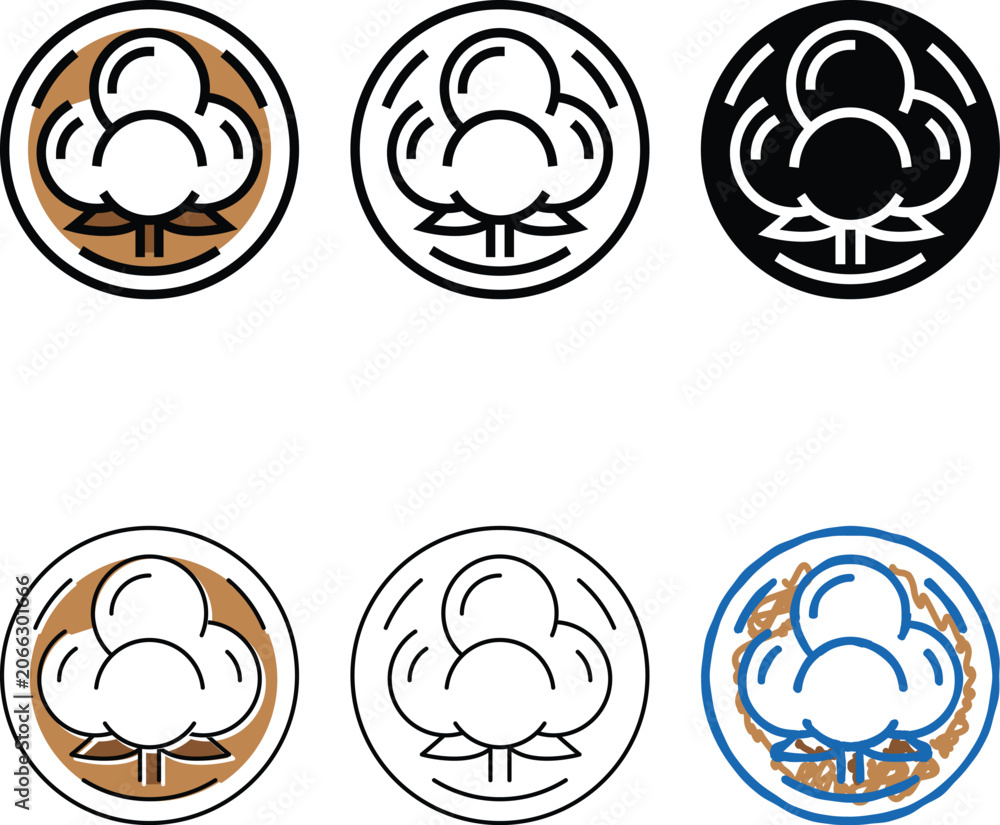 Fototapeta premium cotton fabric cloth color diversity icon vector. cotton fabric cloth sign. isolated symbol