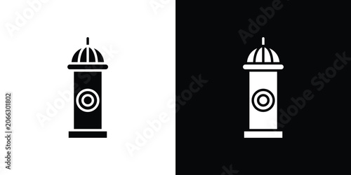 Canvastavla Fire hydrant icon elements in flat style for projects