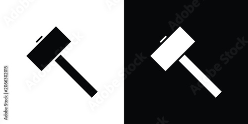 Obraz na plátně Hammer icon elements in flat style for projects