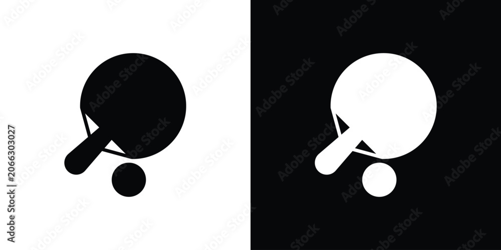 Obraz na plátně Ping pong icon elements in flat style for projects