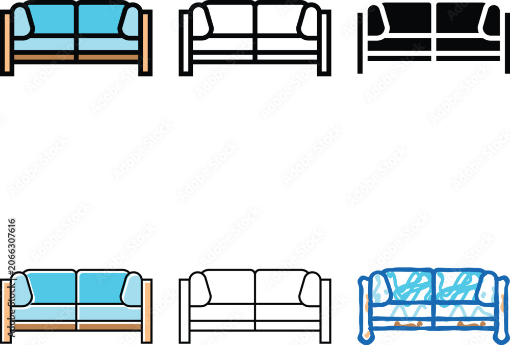 Fototapeta premium outdoor sofa outdoor furniture color icon vector. outdoor edition sofa outdoor furniture sign. isolated symbol