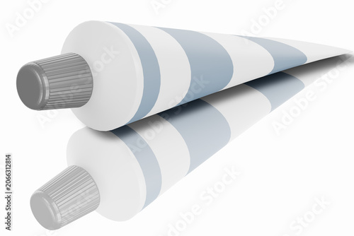 Tubetto di plastica isolata su sfondo bianco, ideale per il design di presentazione di confezioni di mock up/medicinali o dentifricio
