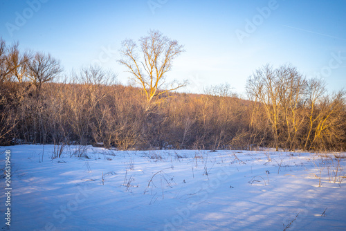 snow melts in the fields during the warm spring weather