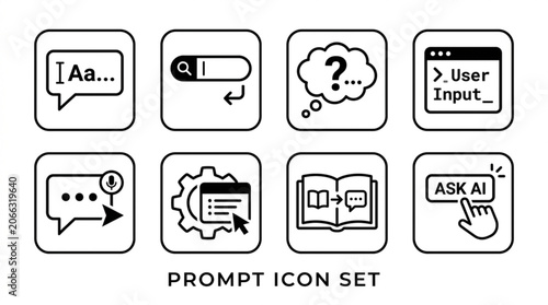 Prompt icon set for ai