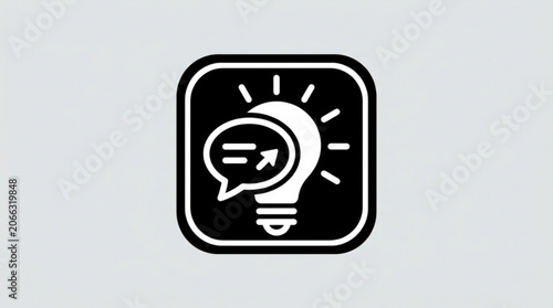 Creative idea light bulb with speech bubble