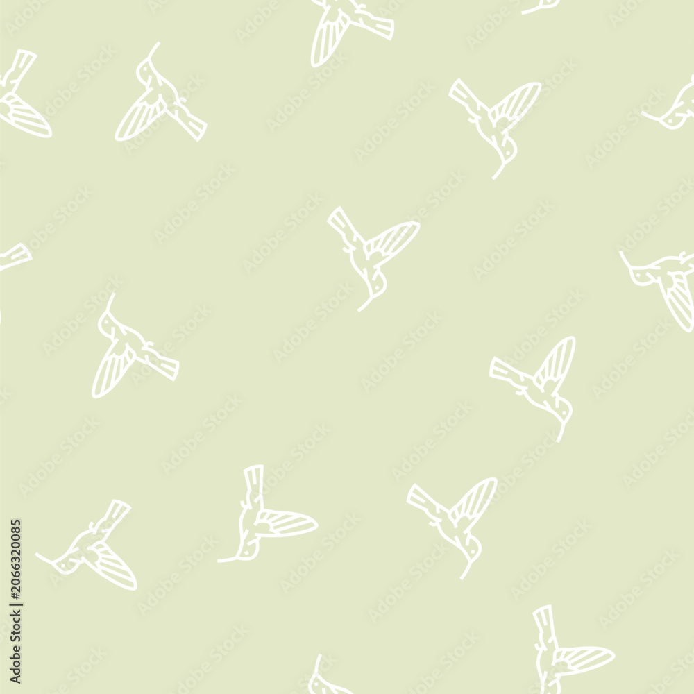 Obraz premium colibri bird vector line seamless pattern colibri bird sign illustration