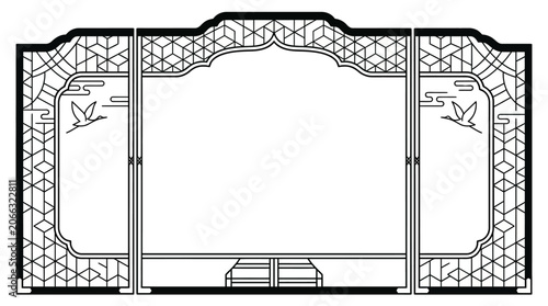 Detailed architectural door frame design.