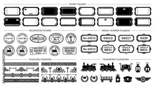 Vintage travel stickers and labels.