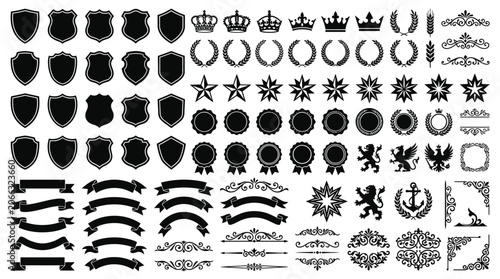 Collection of various royal crests.