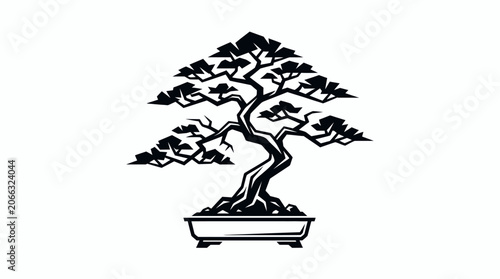 Bonsai tree in a pot.