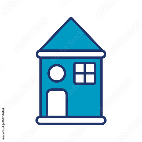 house cleaning icon. simple vector blue illustration