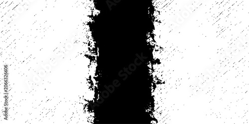 Bild auf Leinwand A stark black void splits a textured white background, creating a dramatic visual contrast and abstract graphic element