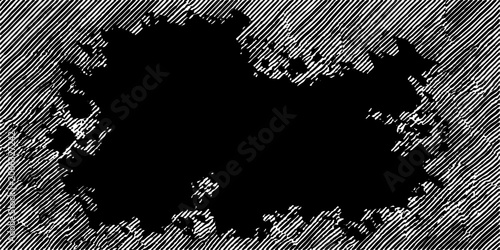 Tableau sur toile A black void is surrounded by a scratched texture in white and black, creating a unique and abstract visual