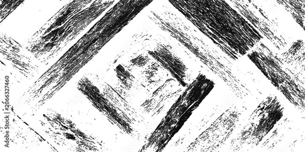 Fototapeta premium Abstract brush stroke pattern with bold black paint on white background, creating a dynamic and textured visual.