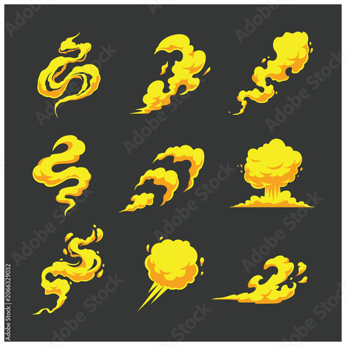 Foto Collection of Smoke Vector Elements, Realistic Fog and Dust Cloud Overlay Pack D