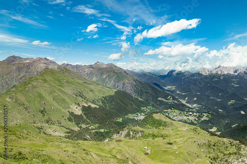 Fotografie Val di Scalve landscape from Barbarossa peak, Lombardy panorama in the summer se