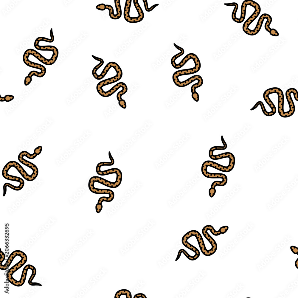 Fototapeta premium snake in zoo vector seamless pattern snake in zoo sign illustration
