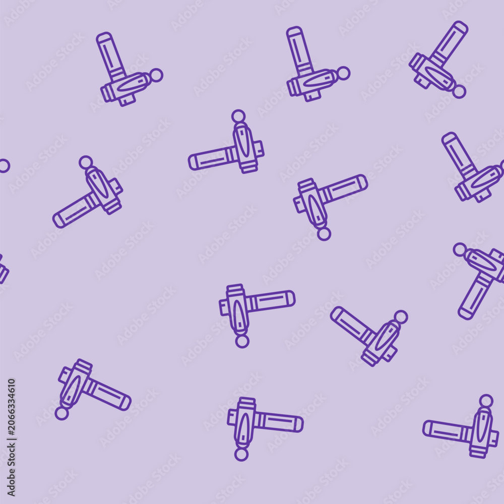 Obraz premium massage gun recovery wellness vector line seamless pattern massage gun recovery wellness sign illustration