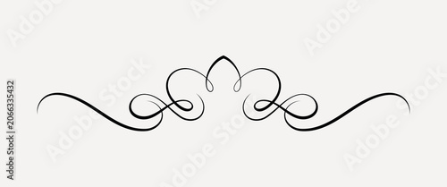Cuadro en lienzo Elegant black decorative flourish vector